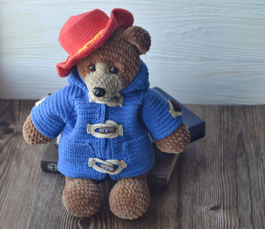 Crochet plush bear Paddington, PDF 