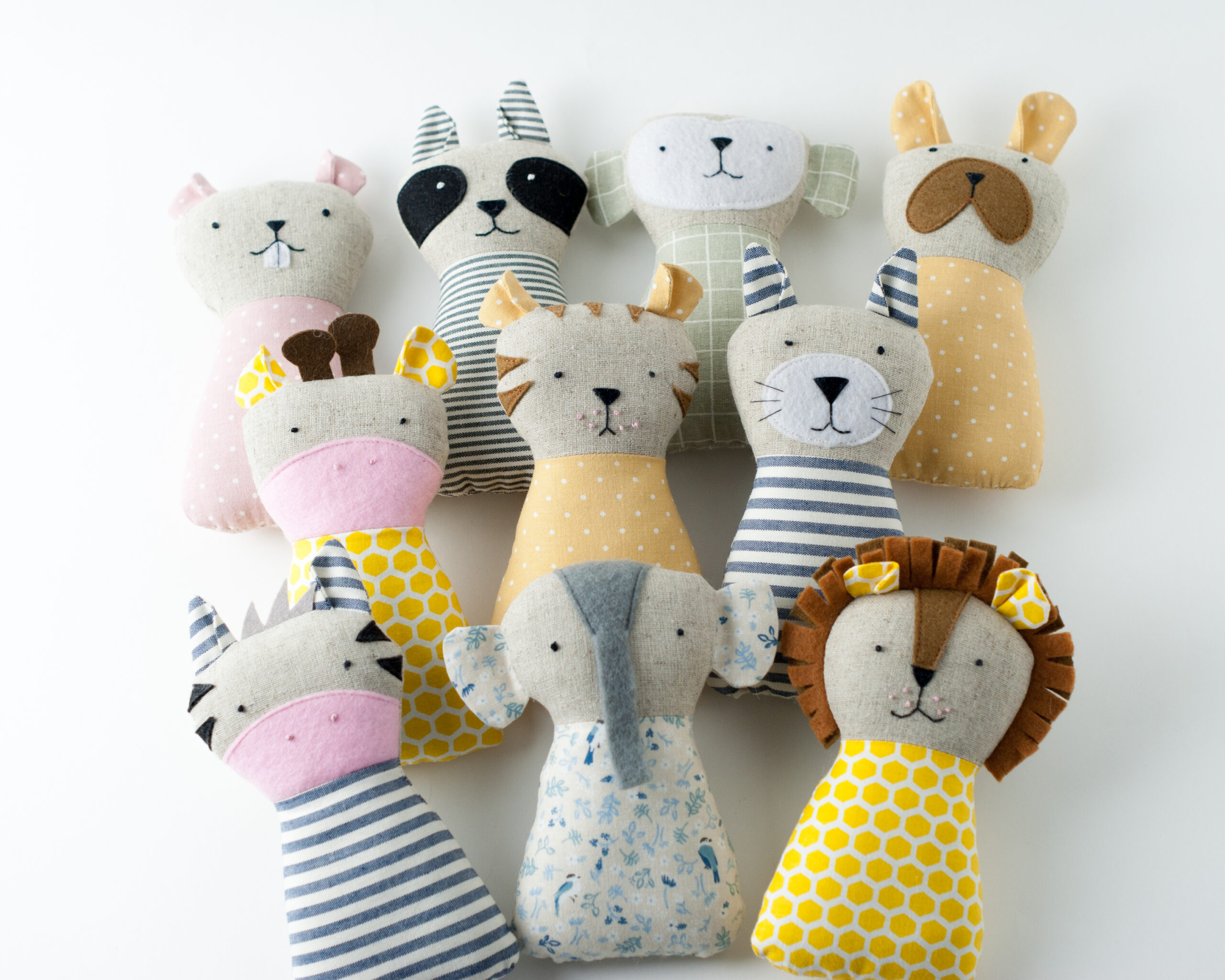 10 Free Soft Stuffed Animal Sewing Patterns with Photos