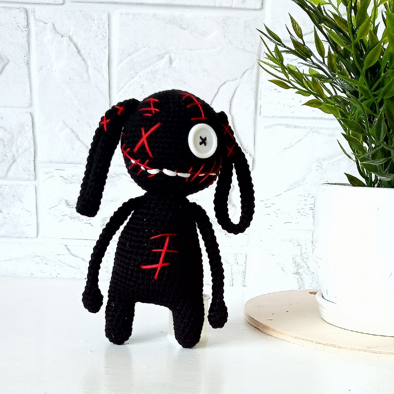 Cute N Creepy VOO-DOO BUNNY RABBIT Plush Doll, Pastel Goth