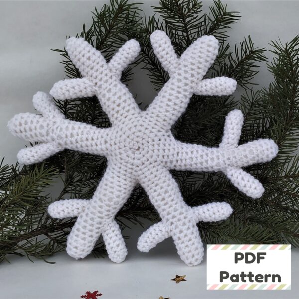 Crochet snoflake pattern, Snoflake crochet pattern, Snoflake amigurumi pattern