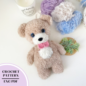 Crochet PATTERN Teddy Bear. Amigurumi plush teddy bear animal