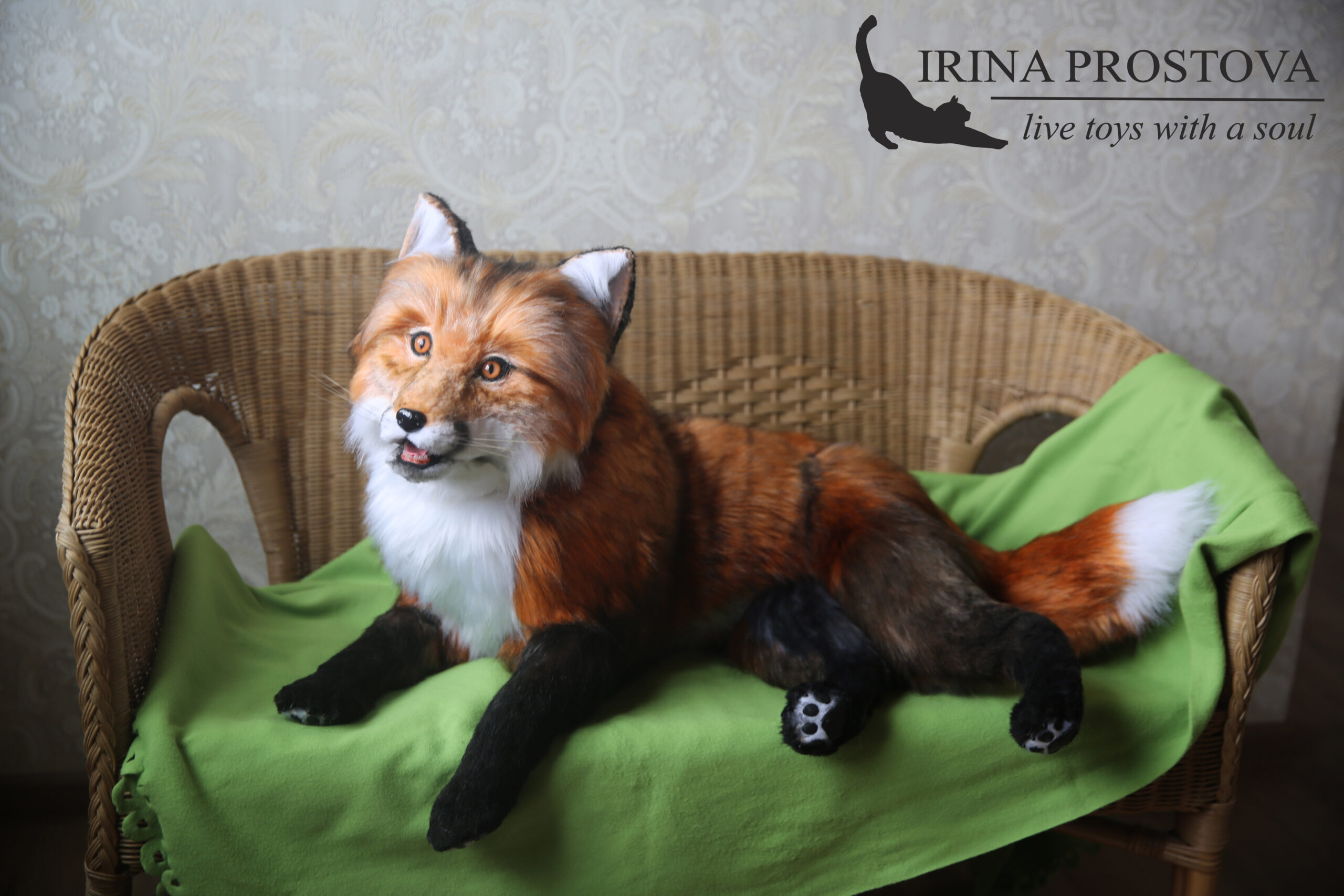 Blue Fox, realistic toy (for example, for order)31.5(80cm)+video -  DailyDoll Shop