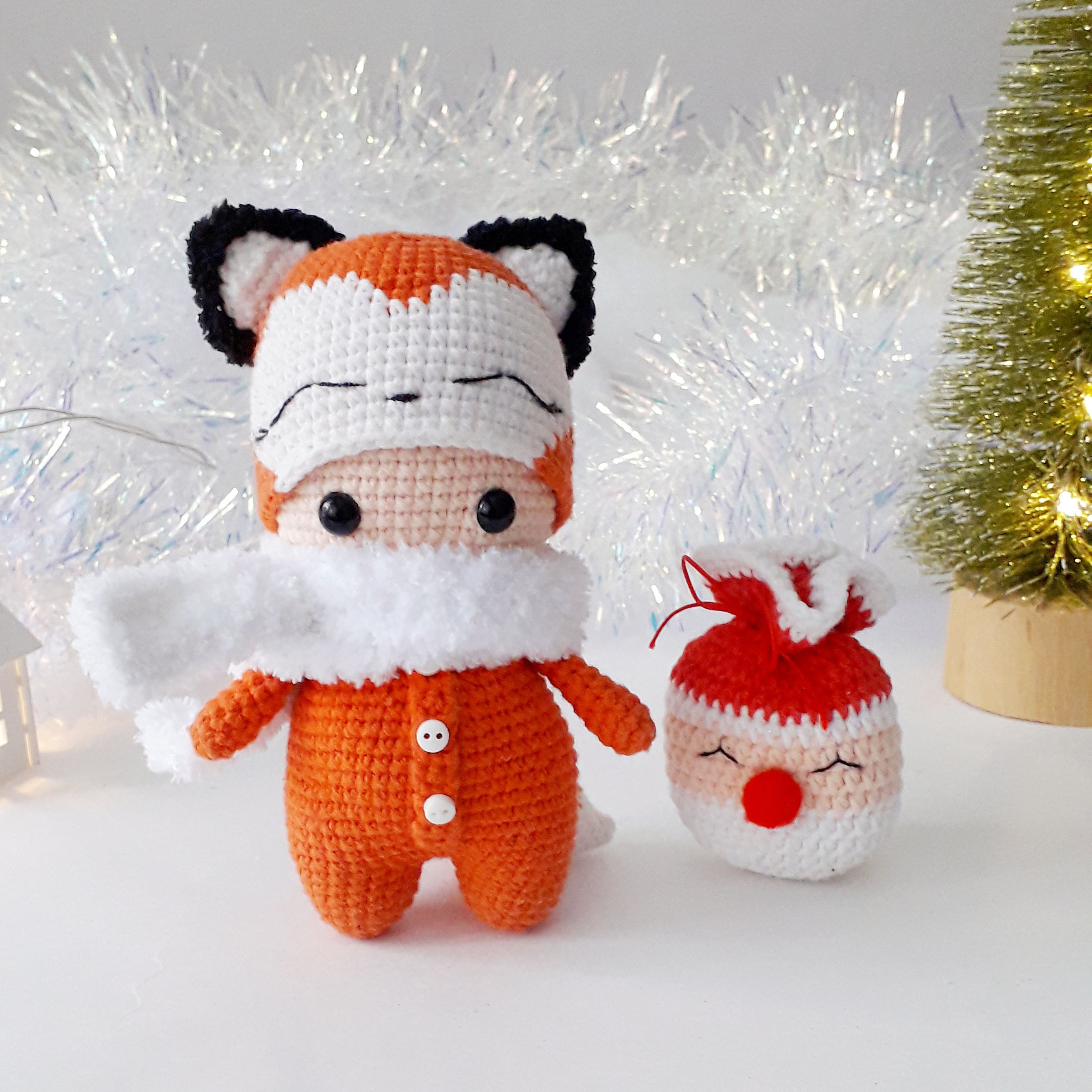2 in 1: crochet pattern Raccoon and Fox. Amigurumi christmas fox and raccoon PDF 3 20201126 130610 01