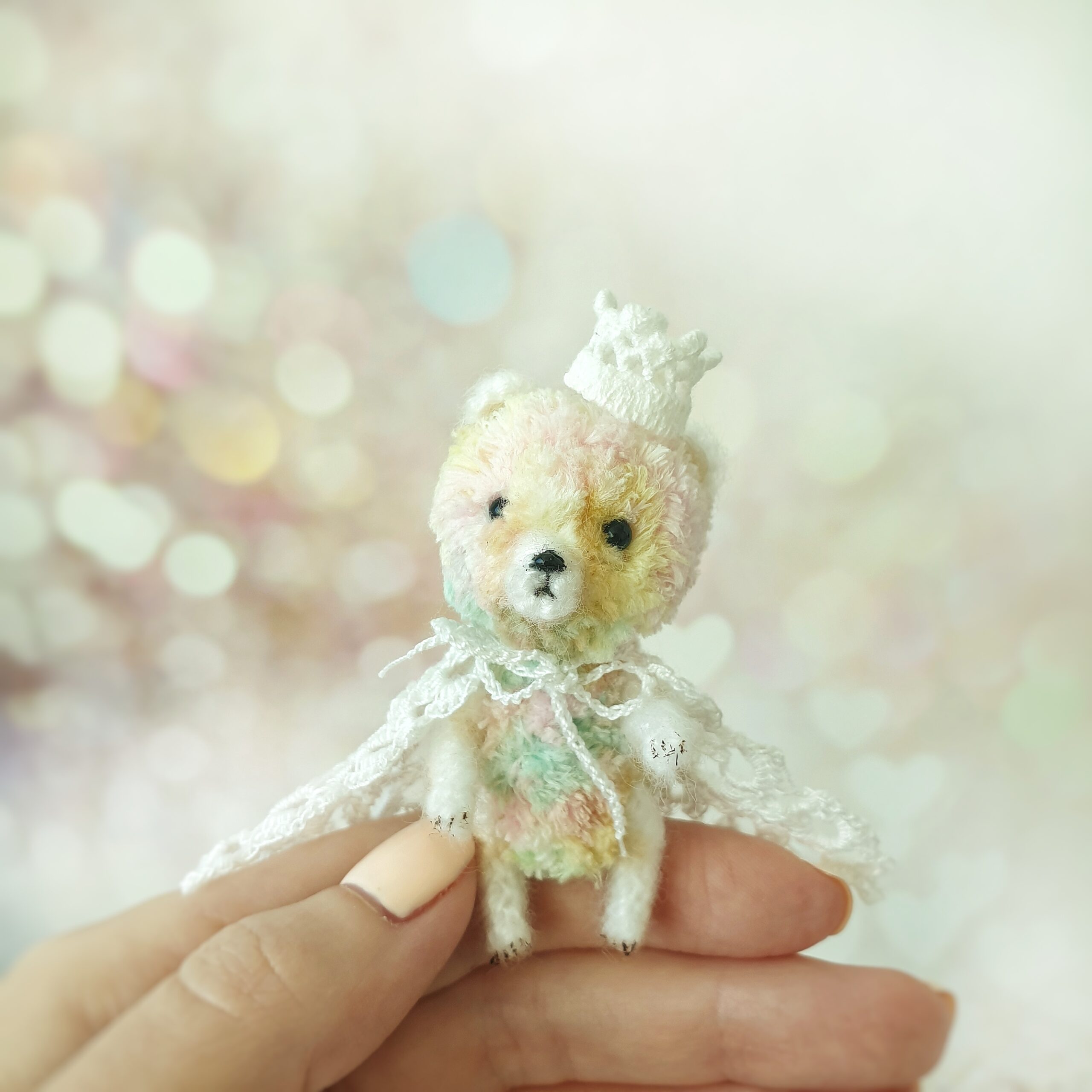 small rainbow teddy bear