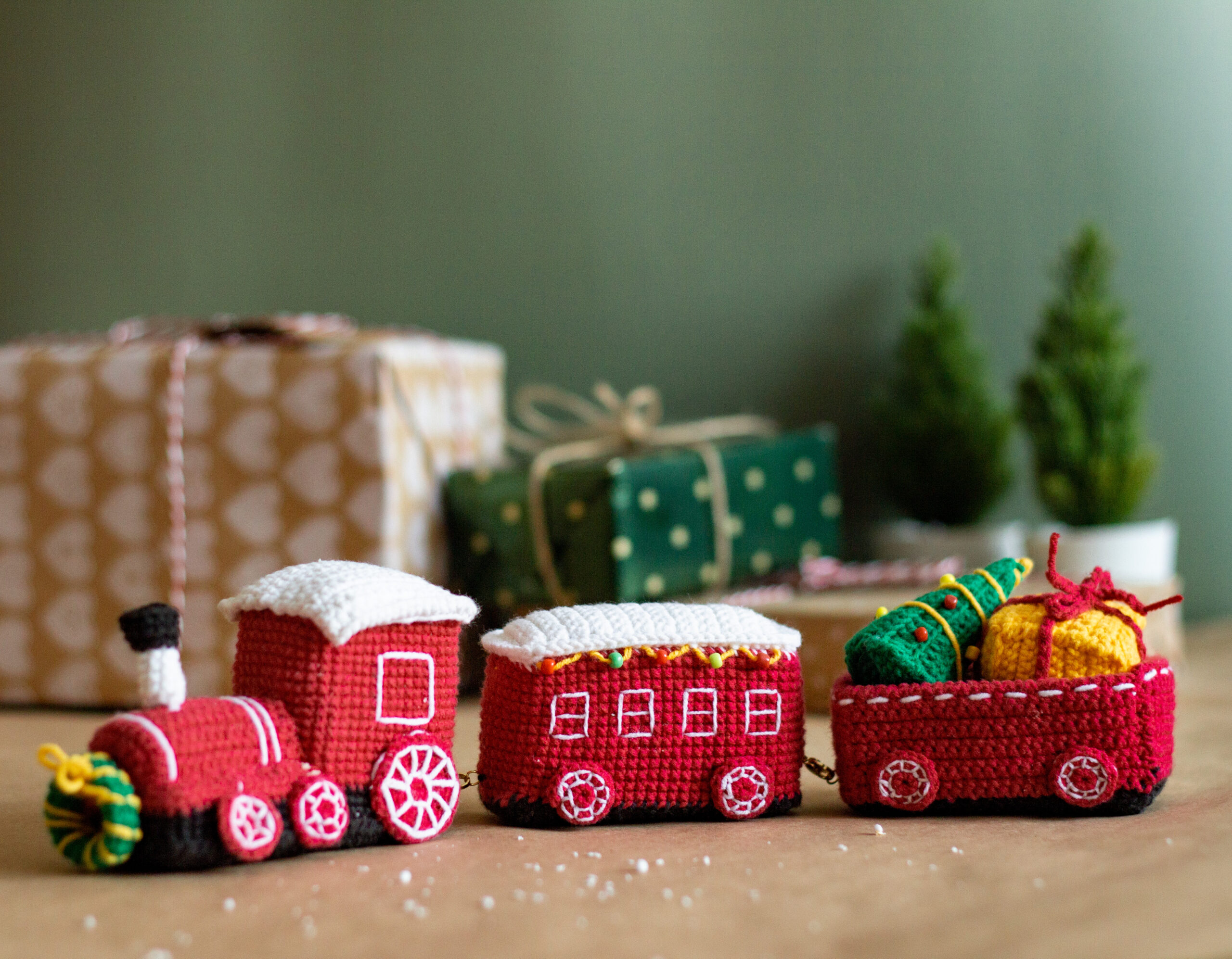 Décorations de Noël, motif grenade, jouets au crochet, motifs au