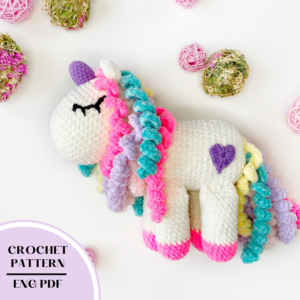 Crochet unicorn pattern. Amigurumi plush unicorn pattern PDF.
