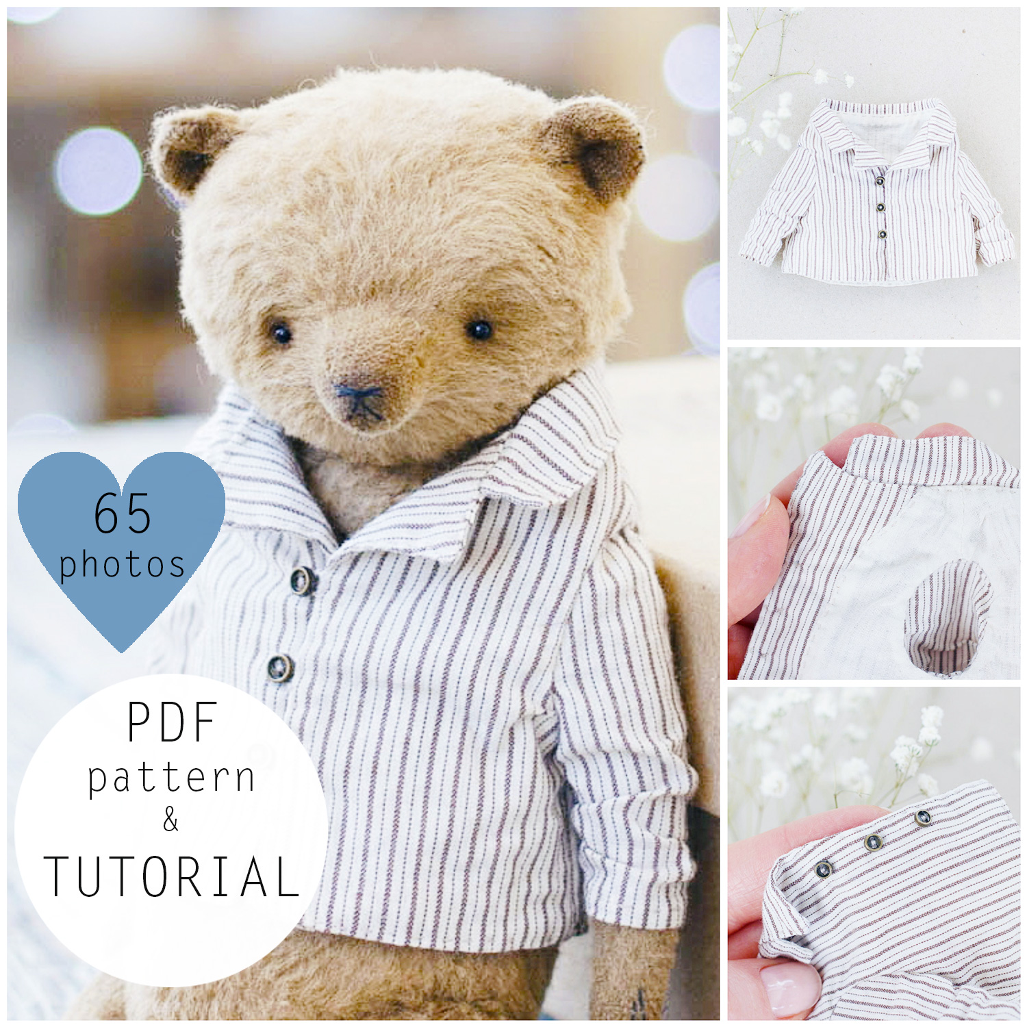 Free printable #SmokeyBear or #TeddyBear #sewing pattern @  -  Free Doll Clothes Patterns