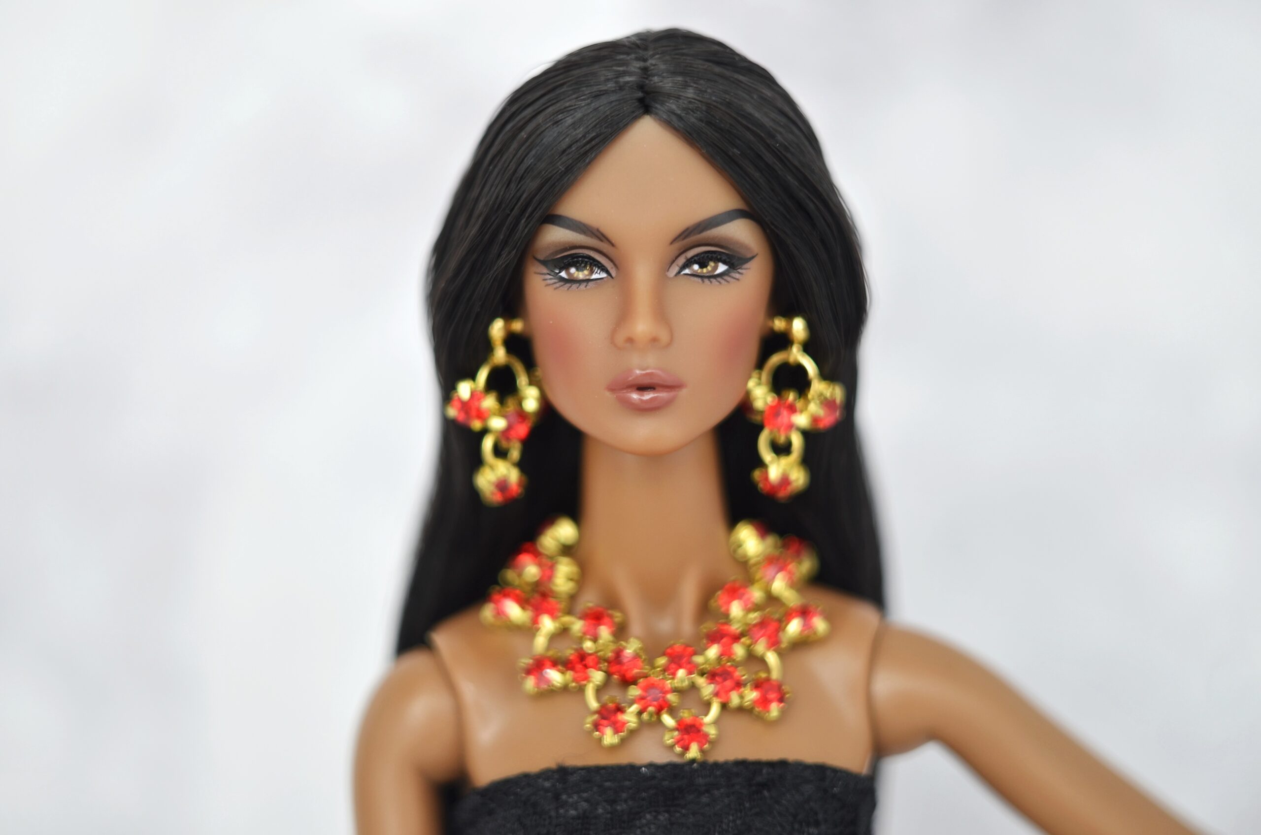 Set of rhinestone jewelry for dolls Nu face Poppy Parker Barbie FR doll adornment