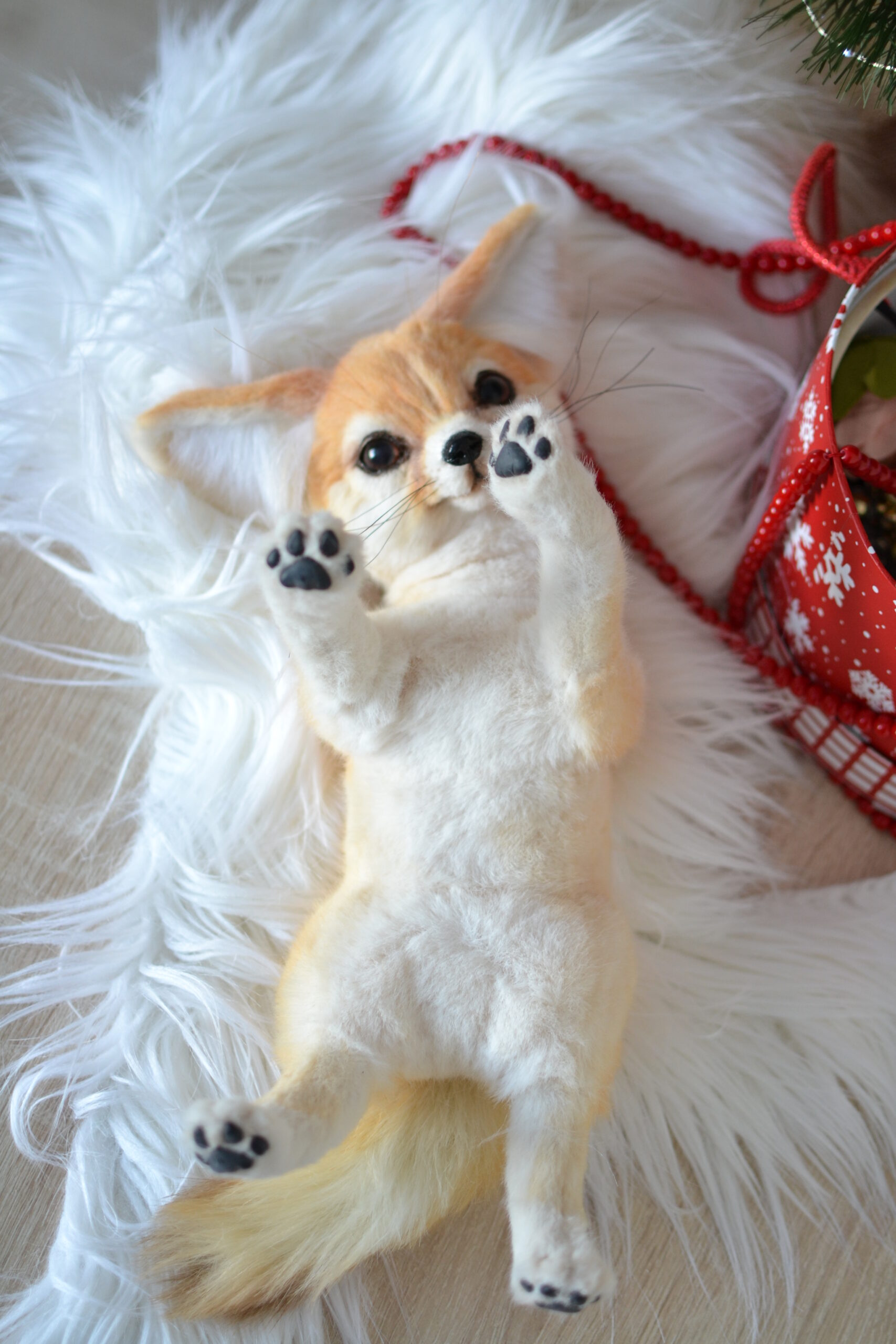 Realistic plush toy Red Fox - Shop MoonFoxToys Stuffed Dolls