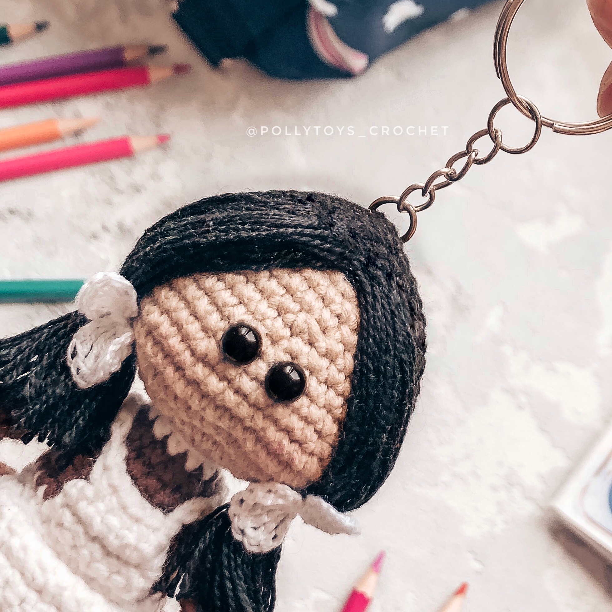 Crochet PATTERN keyring small school dolls Amigurumi doll 5 FullSizeRender 1 — копия 1
