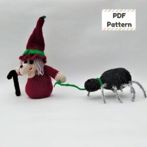 hCrochet witch, Witch crochet pattern, Halloween crochet pattern, DIY Halloween decor, Halloween amigurumi pattern