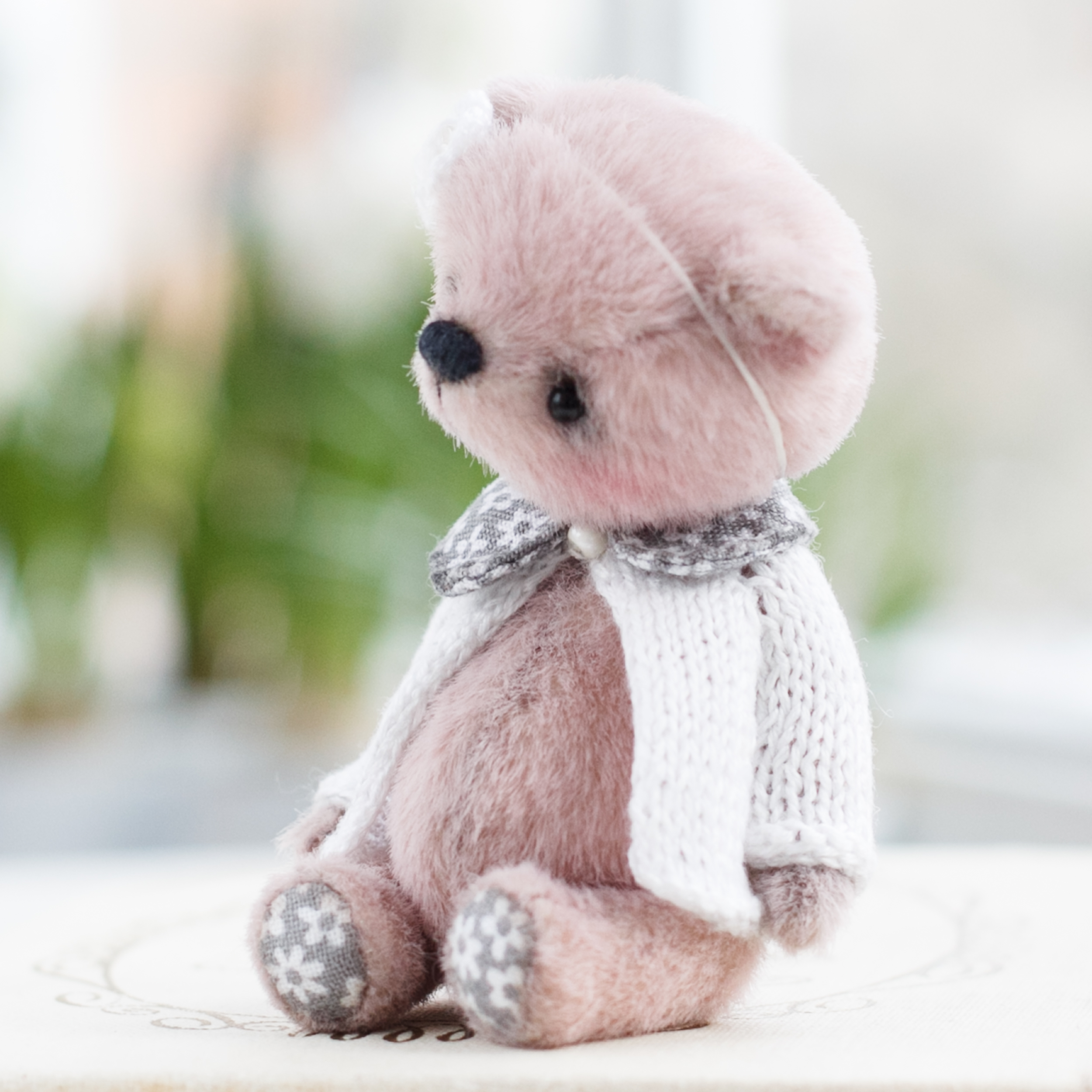 Miniature teddy bear pattern, joint teddy bear 9 cm 8 IMG 0615