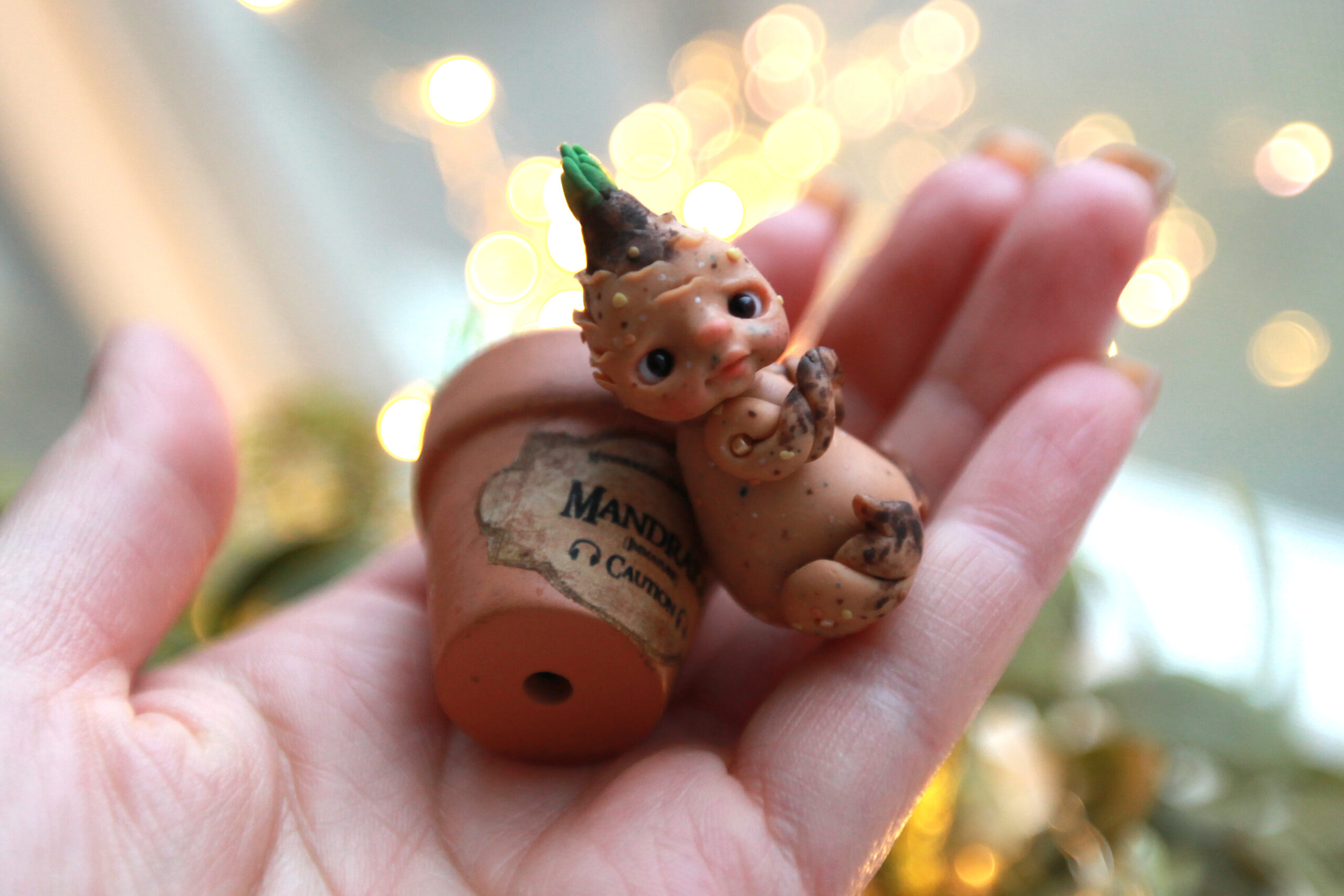 Ooak mandrake roots and other plants in polymer clay -  Portugal