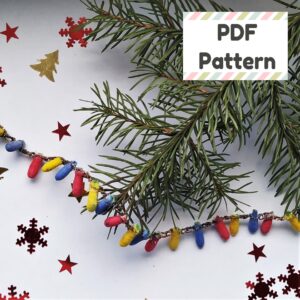 Dollhouse garland pattern, Mini garland pattern, Mini Christmas lights pattern