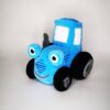 Car gift Сrochet car toy.sky blue tractor