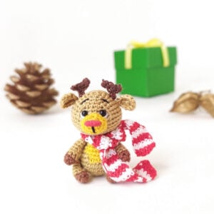 Reindeer miniature crochet toy