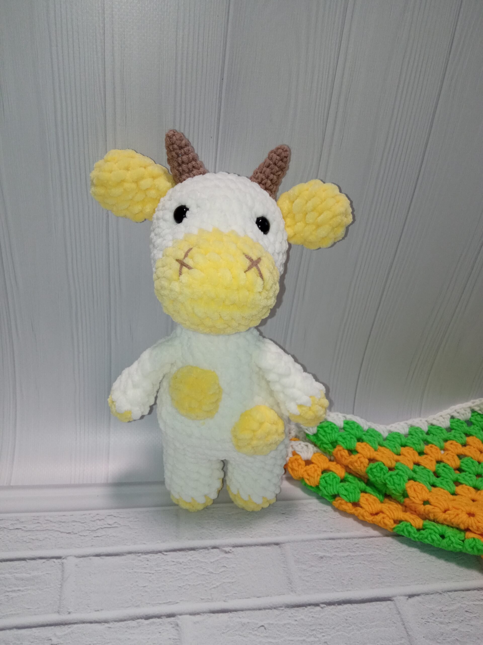 yellow cow stuffed animal