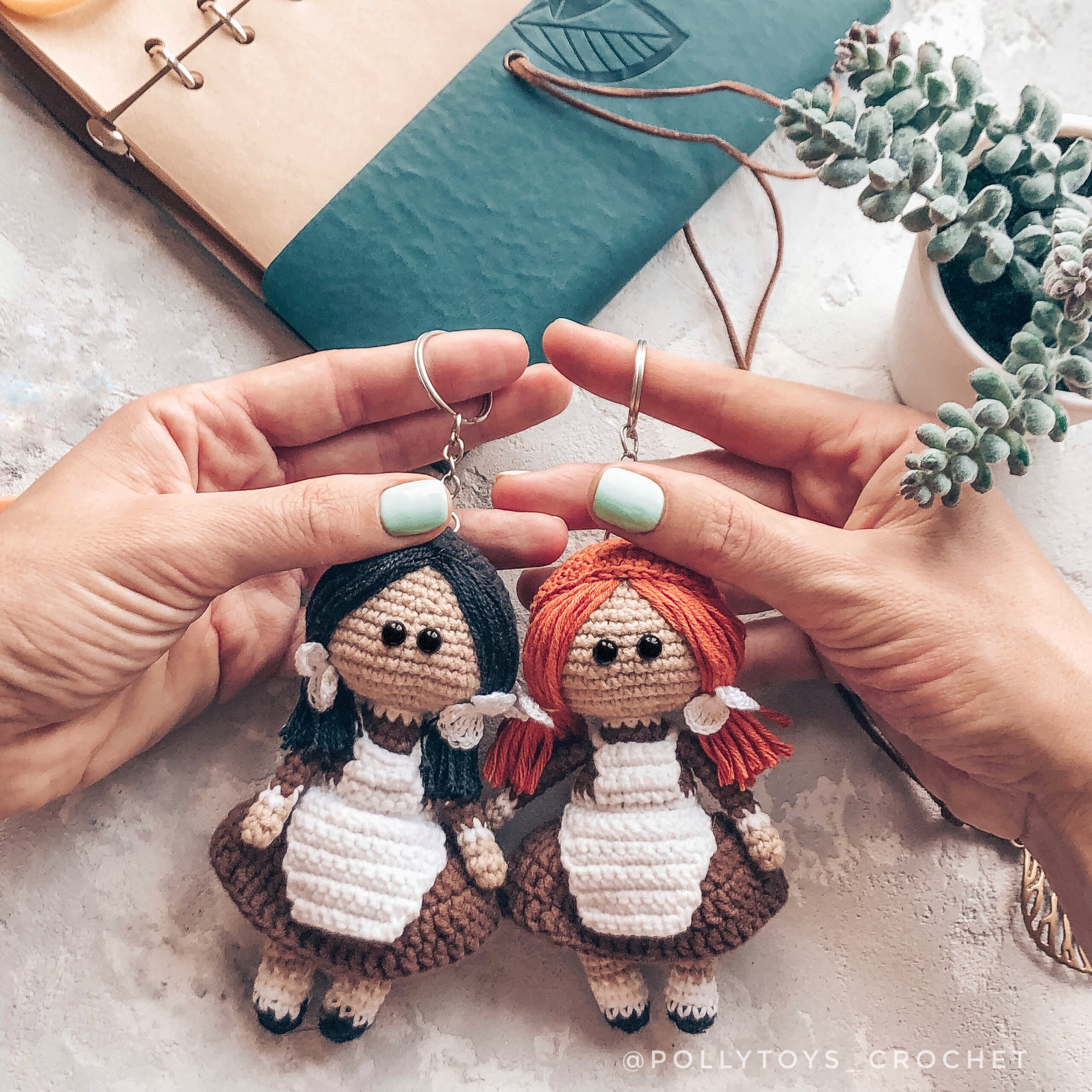 Crochet PATTERN keyring small school dolls Amigurumi doll 1 IMG 4217 scaled