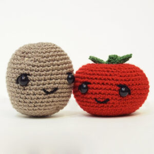 Cute couple gift with amigurume Potato and Tomato