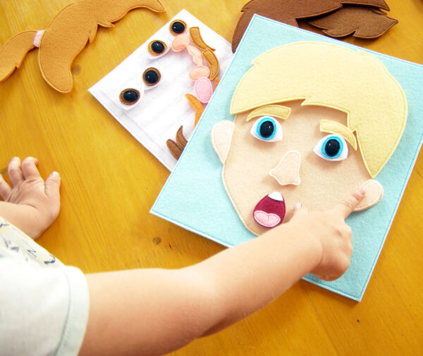 Make a face Felt toy, Felt Emotions play mat