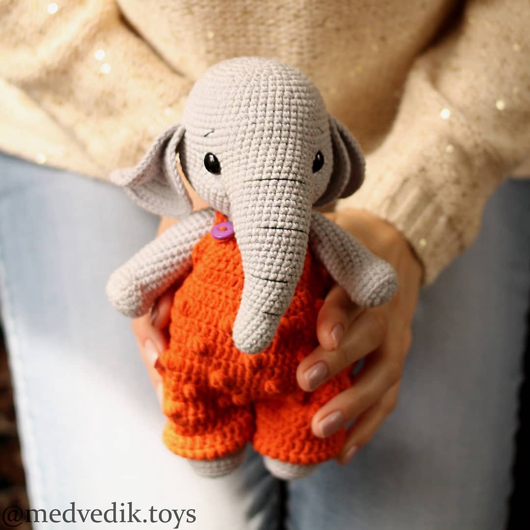 crochet elephant pattern. buy amigurumi cute elephant 1