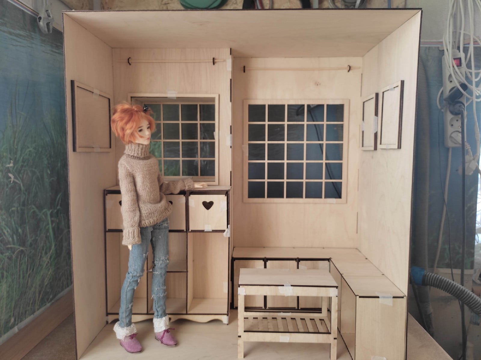 roombox 2 windows for dolls 45cm - DailyDoll Shop