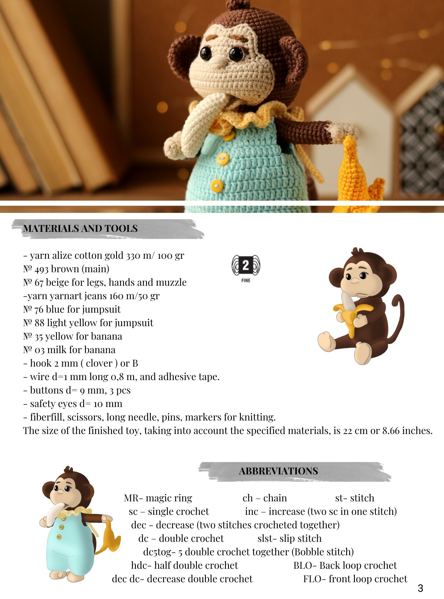 Crochet Monkey Pattern Amigurumi Pattern Buy Cute Pattern 1