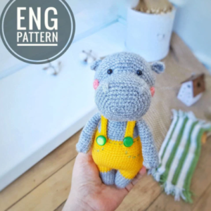 Amigurumi hippopotamus crochet pattern