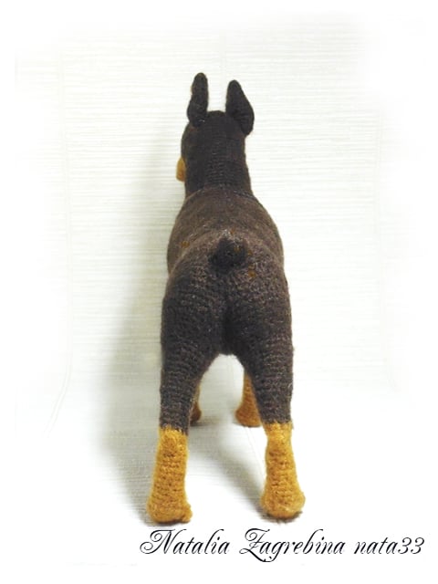 Needle felted Doberman puppy sculpture - DailyDoll Shop