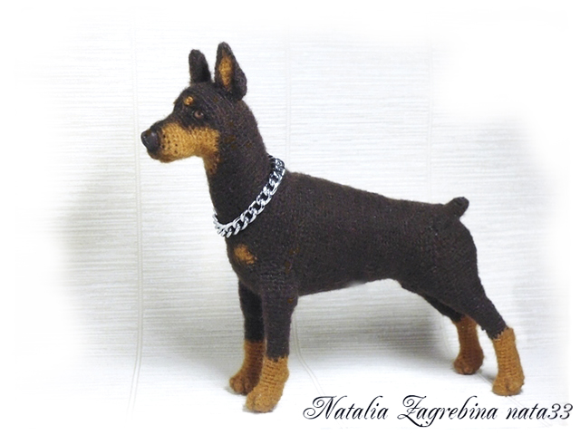 Needle felted Doberman puppy sculpture - DailyDoll Shop