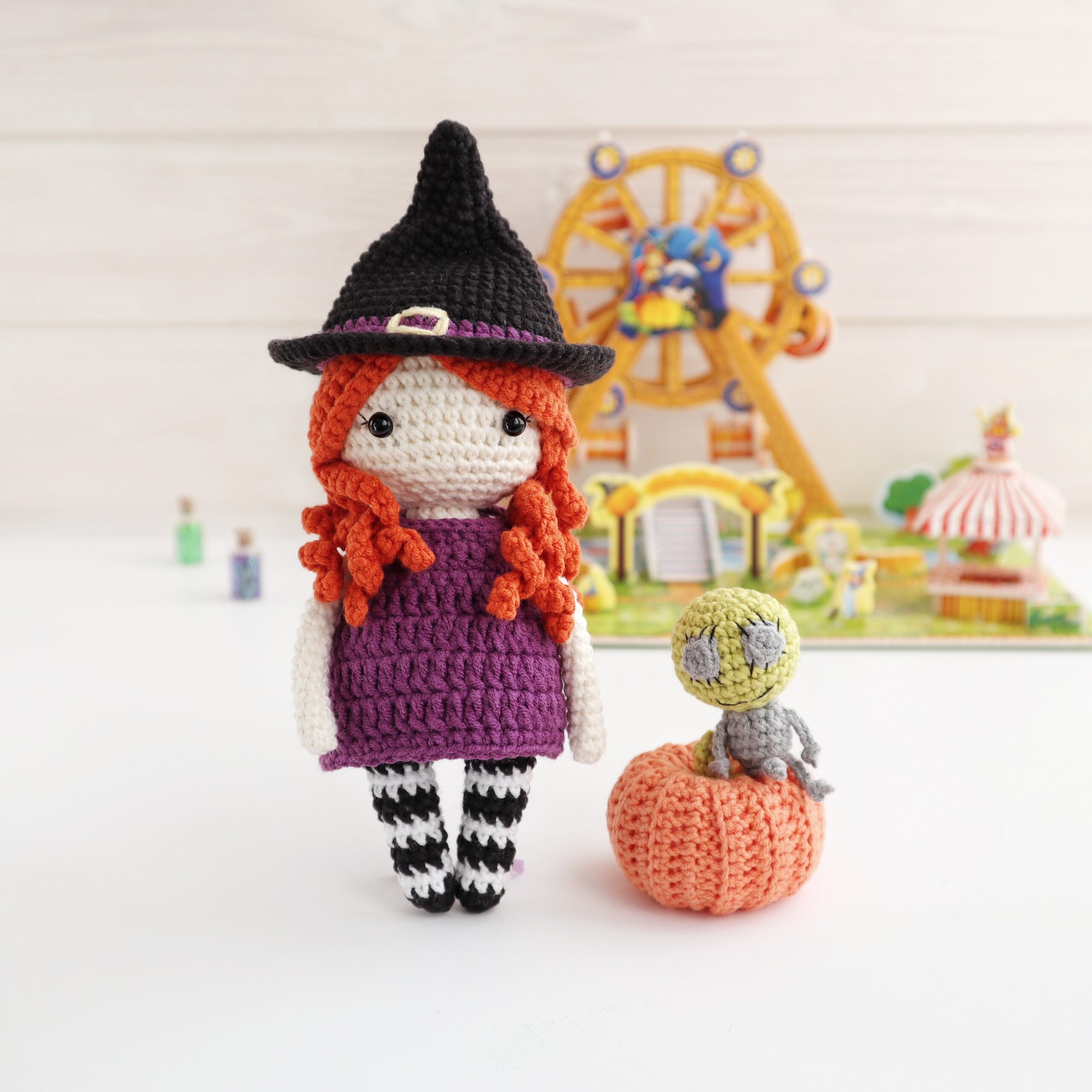 Boneca de croché Jasmim em vestido, boneca amigurumi DIY