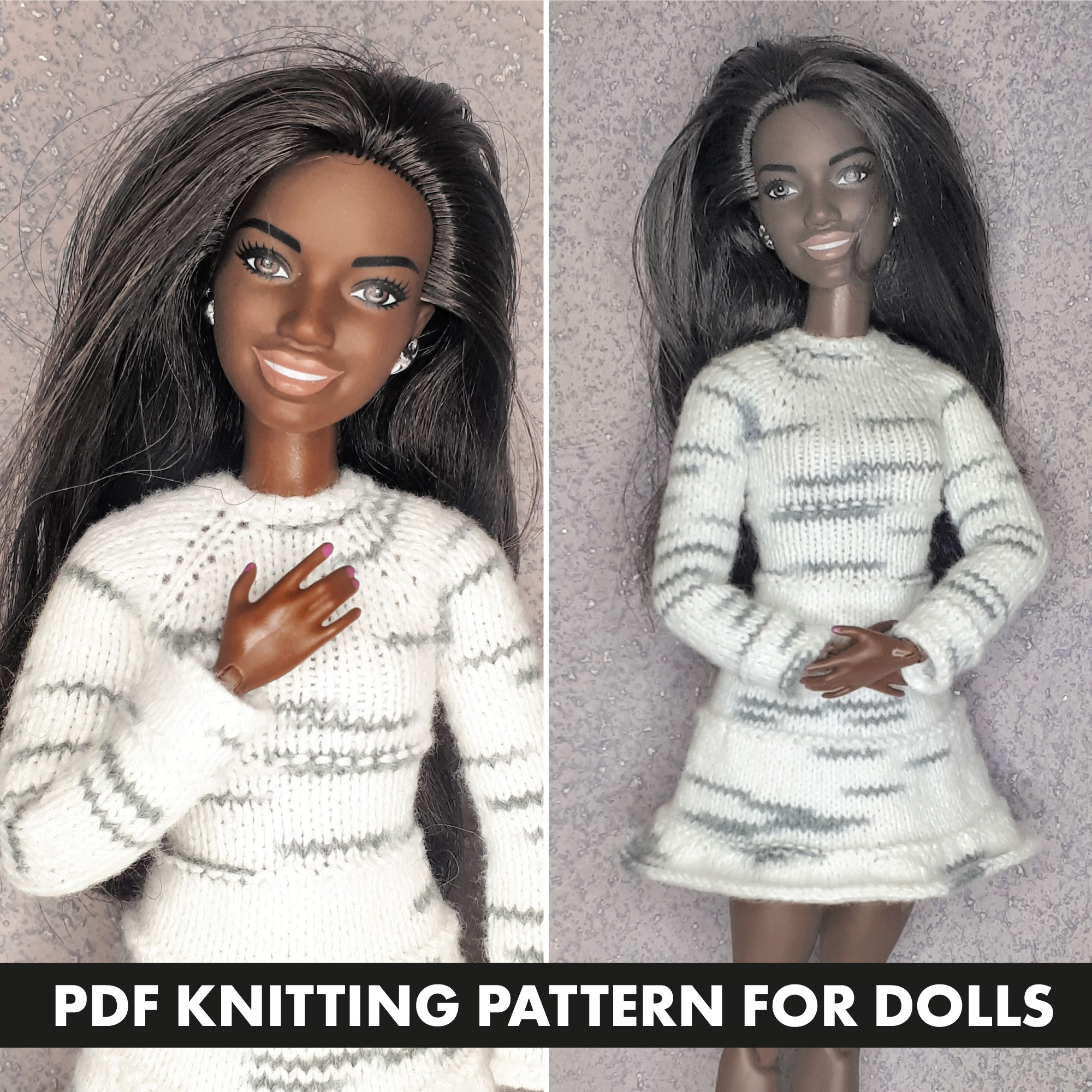 Patron à tricoter Robe pour poupée Barbie - DailyDoll Shop