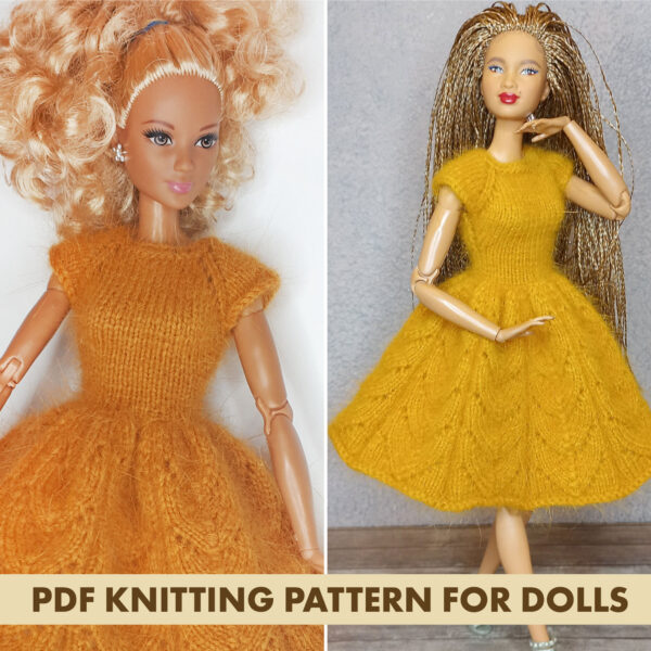 Knitting Pattern Dress for Barbie doll - DailyDoll Shop Knitting Pattern Dress for Barbie doll - DailyDoll Shop