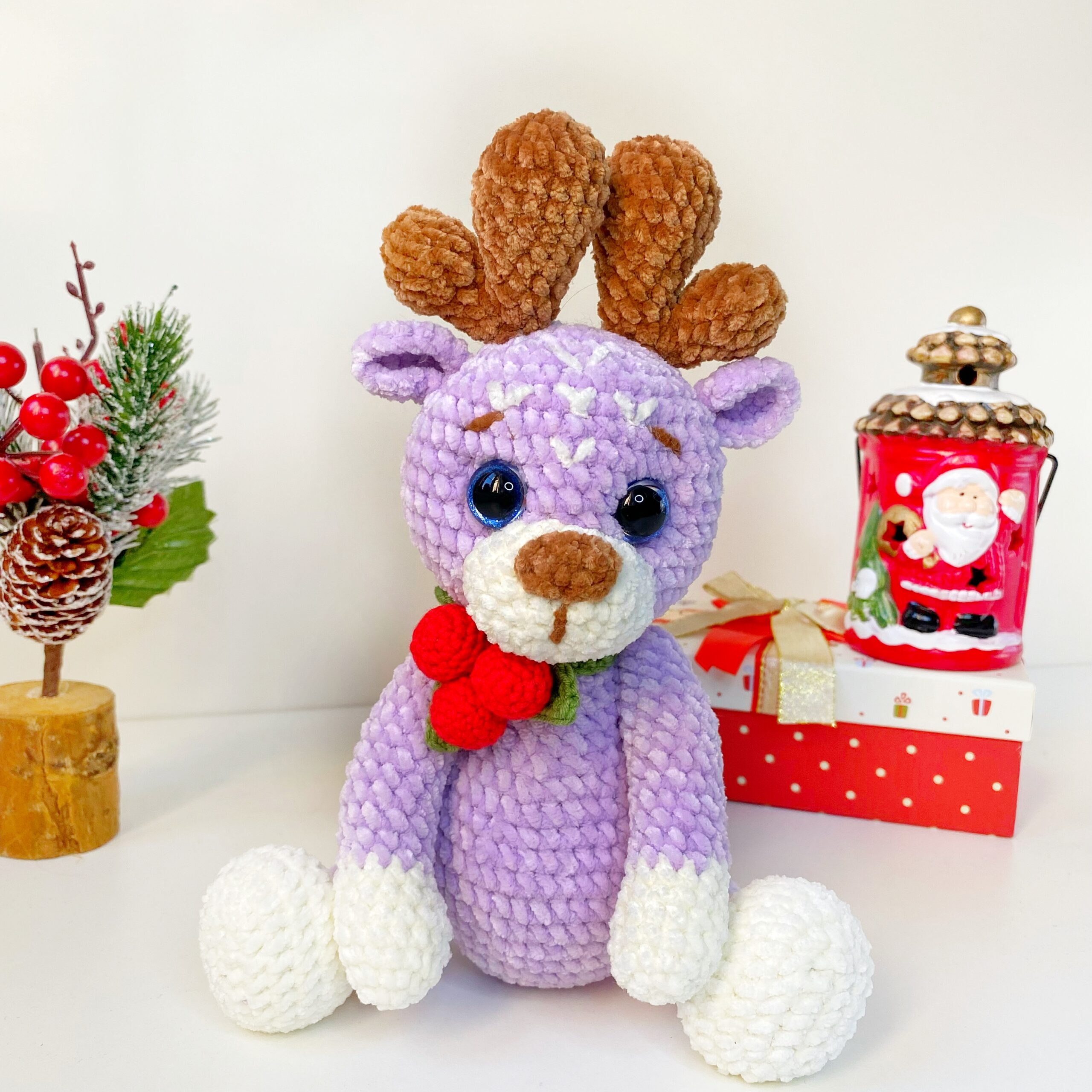 Weloille Santa Claus Crochet Cute Deer Christmas, Crochet Kit For