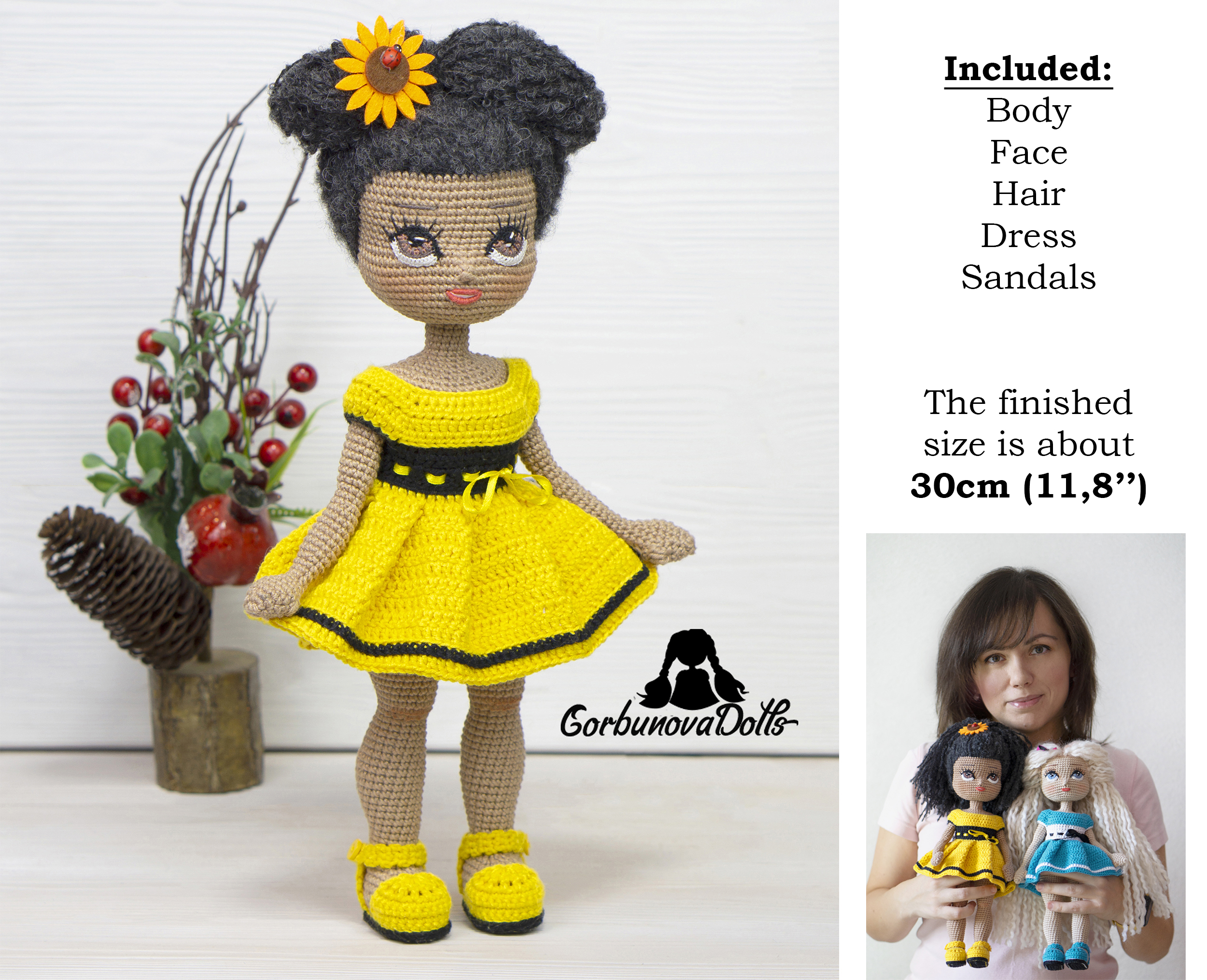 Crochet Doll Pattern With Clothes Michelle, Amigurumi Doll Pattern 12 Inch, Crochet  Doll Base Pattern, English Crochet PDF 