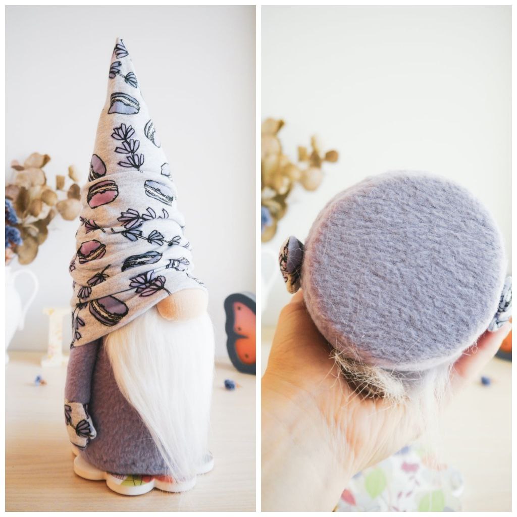 Violet spring gnome gift. Farmhouse gnome for tiered tray decor 1 violet soft gnome BusyBeeDollsShop