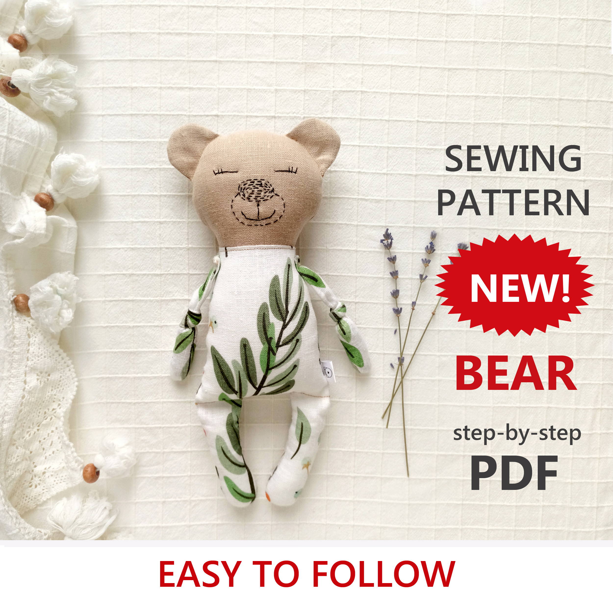 Bear SEWING PATTERN PDF - Memory Bear Stuffed Animal