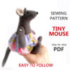 Tiny mouse doll sewing pattern