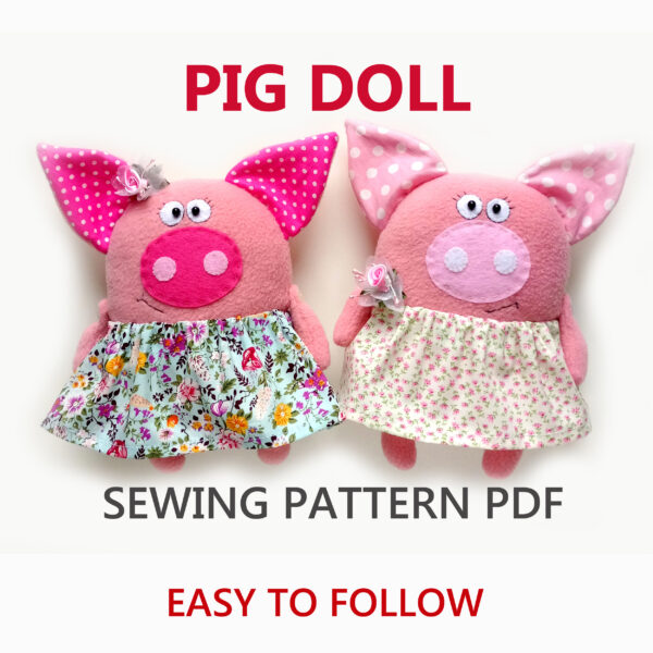 Free stuffed cheap pig sewing pattern