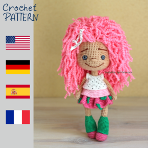 Crochet pattern dragon fruit doll, amigurumi, pdf, photo tutorial