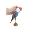 Crochet blue budgie with jute stand