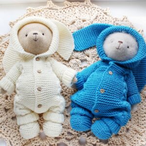PATTERN Teddy Bears Outfits knitted Romper and Booties. PATTERN clothes for crochet bear. Knit romper for toy tutorial.