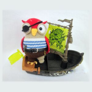 soft owl, crochet toy pirate