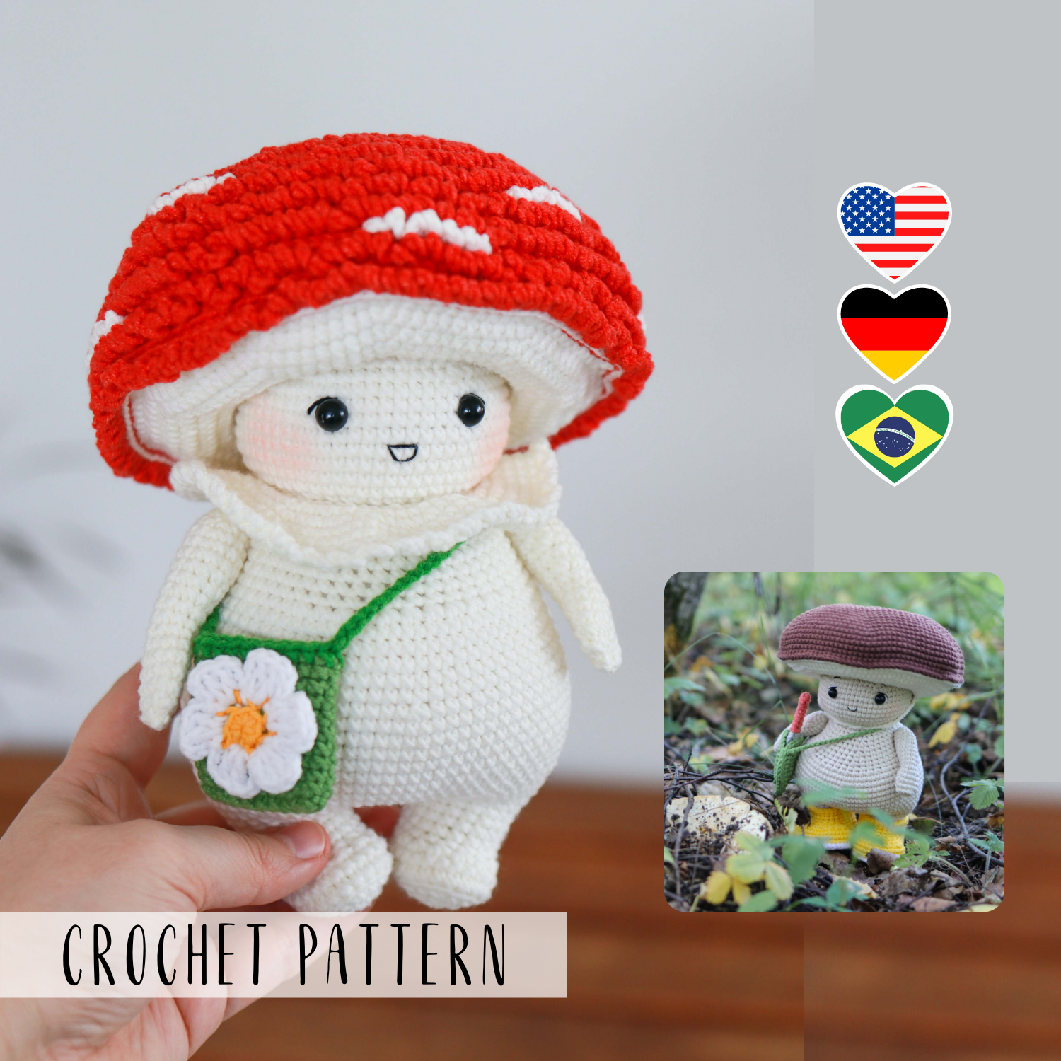 crochet mushroom stuffed animal