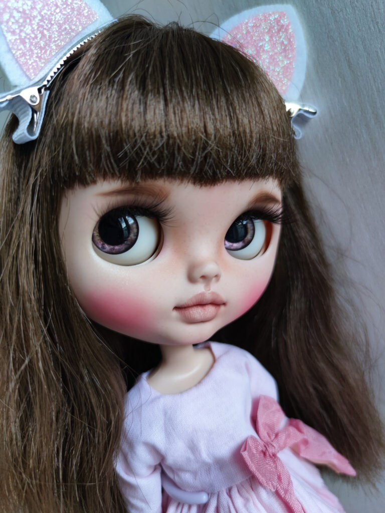 Blythe custom doll, Pogy doll, ooak doll hair blue Takara bl