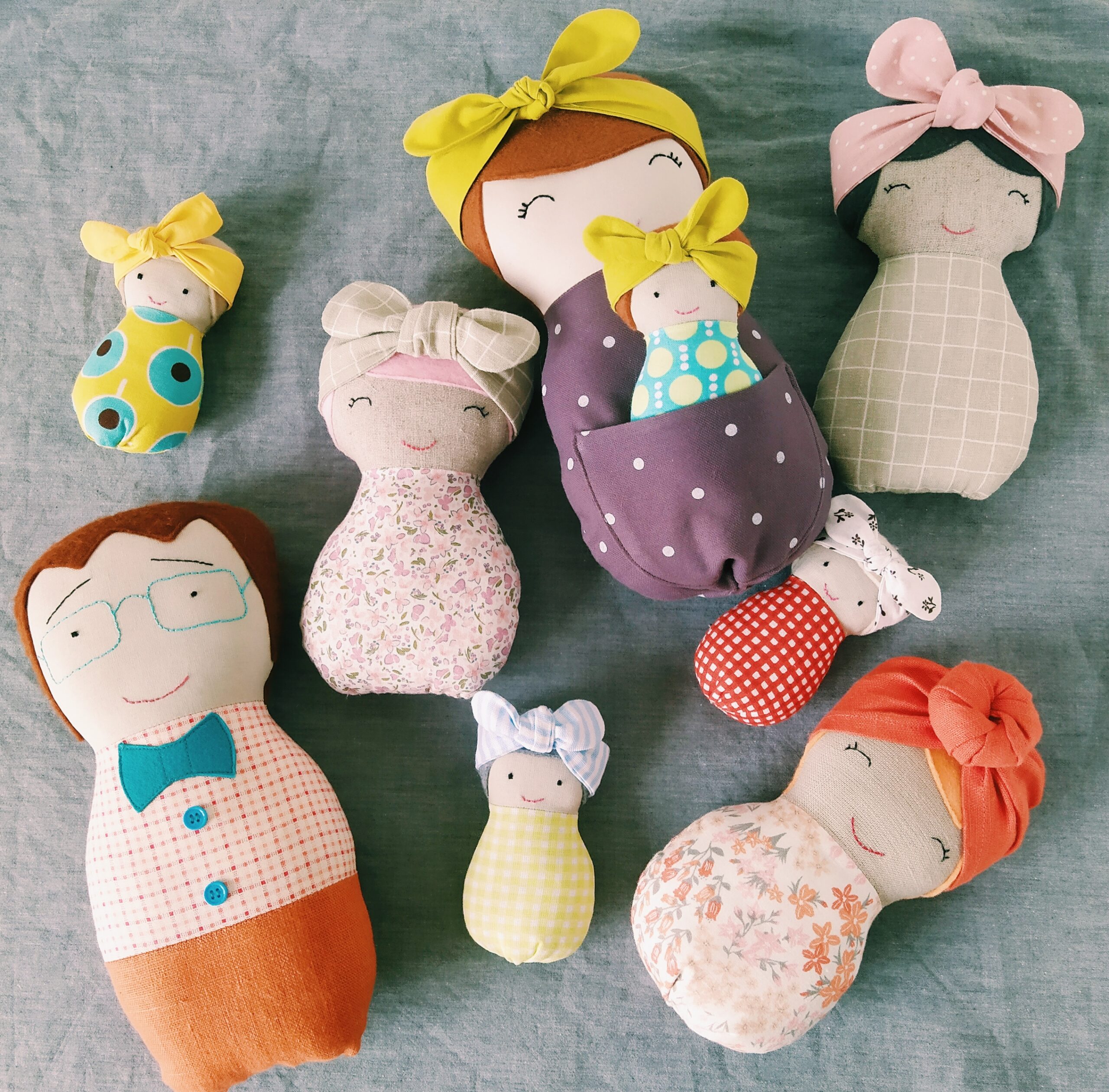 Family Dolls sewing patterns and step-by-step instructions