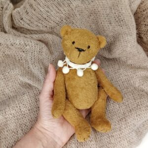 Artist teddy bear OOAK, Collectible bear, Handmade stuffed animals, Cute bear, Gift lovers bear