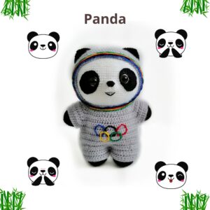 Panda in Overalls crochet pattern PDF in English