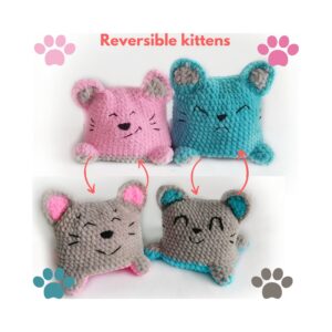 Reversible kittens crochet pattern PDF in English