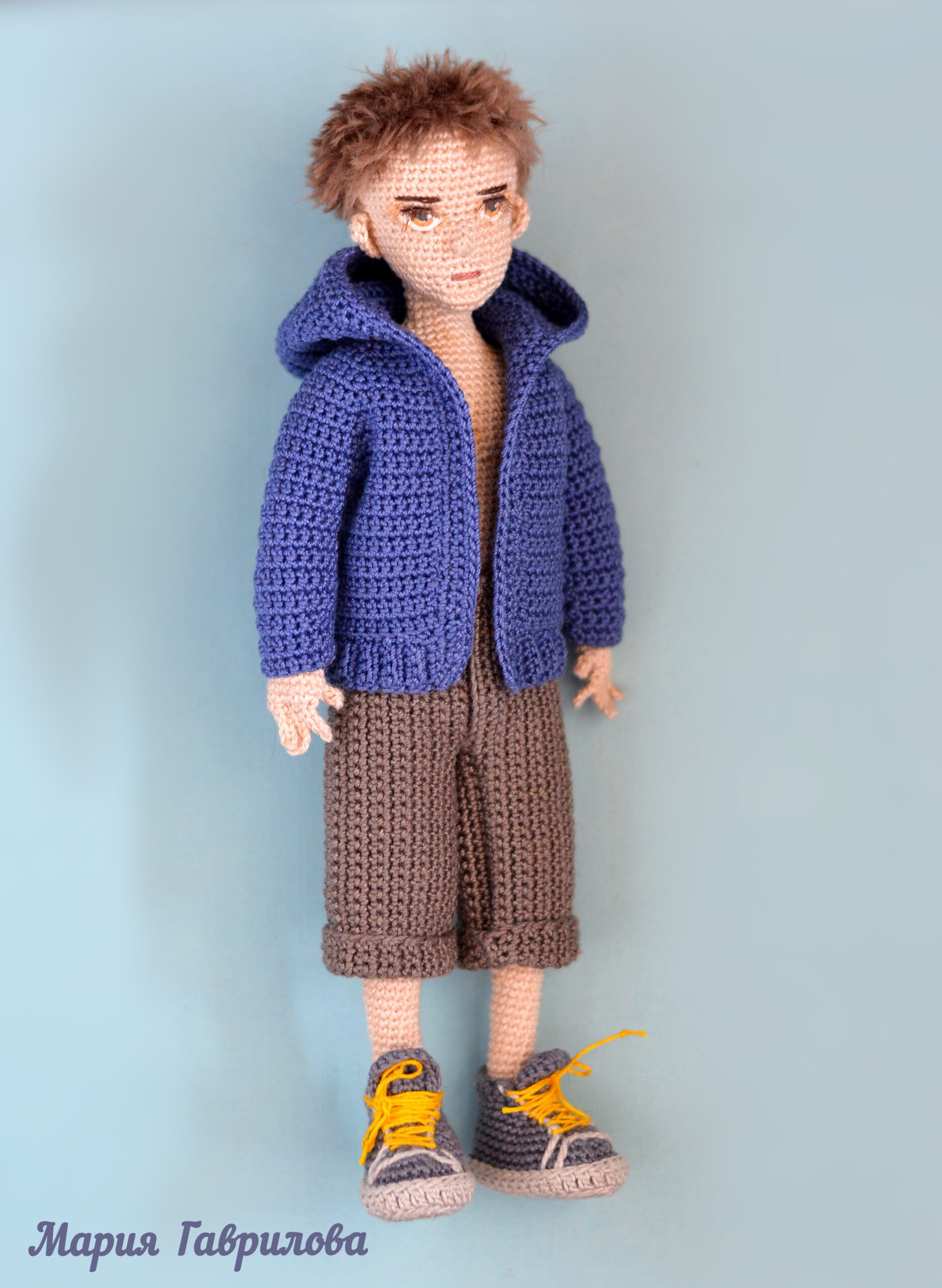 Knitted cheap man doll